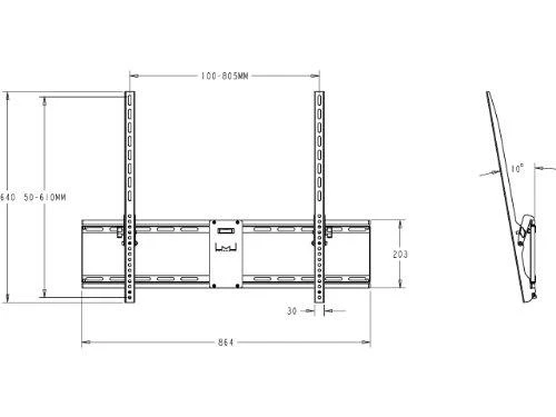 Laikiklis Multibrackets Daugialaikiai laikikliai MB TILT WALLMOUNT L 75KG MAX.800X600 BL