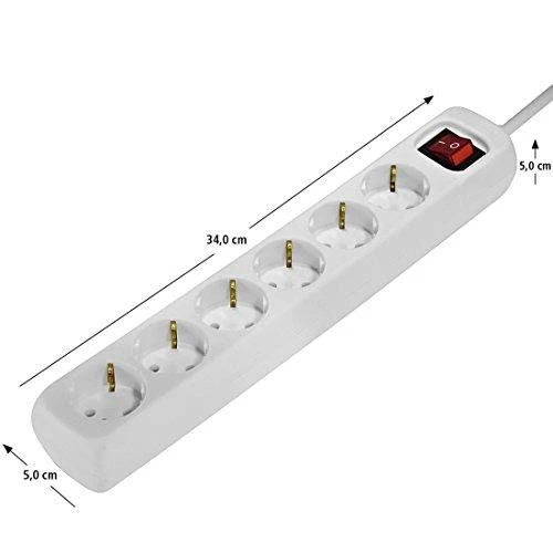 Hama 00108833 - 6 kintamosios srovės lizdas (-ai) - 230 V - 16 A - 3500 W - Baltas - Plastikas