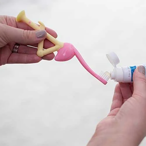 Dr. Brown's dantų šepetėlis 1-4 metų Flamingo