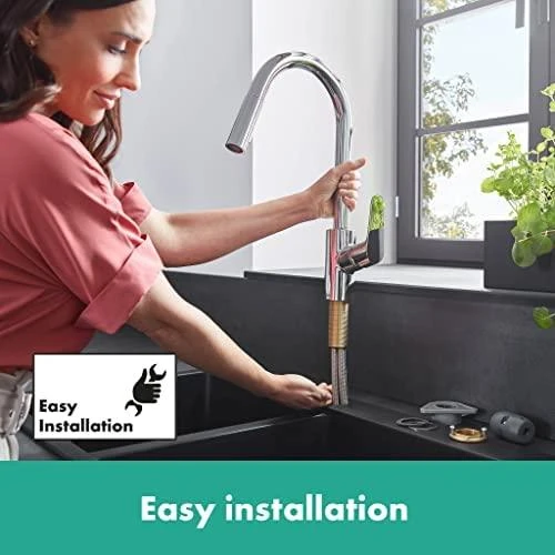 Hansgrohe Focus 240 virtuvinis maišytuvas su ištraukiamu snapu, chromas