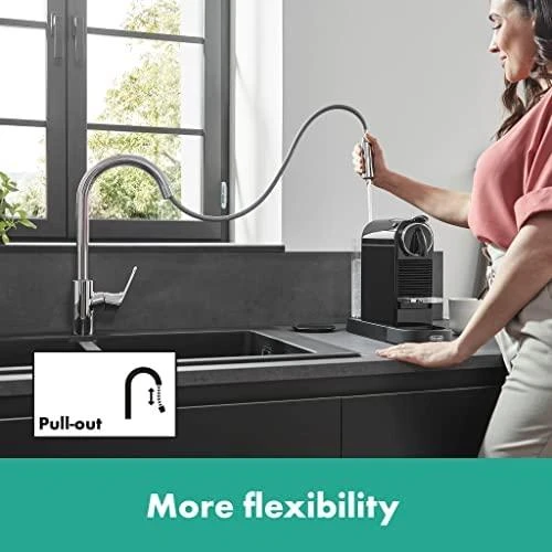 Hansgrohe Focus 240 virtuvinis maišytuvas su ištraukiamu snapu, chromas