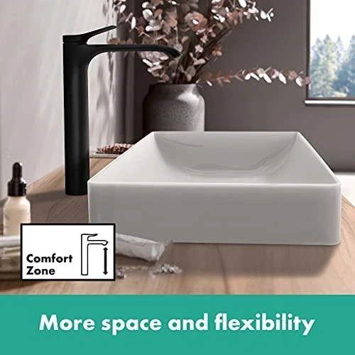Praustuvo maišytuvas Hansgrohe 75040670, su dugno vožtuvu, juodas matinis