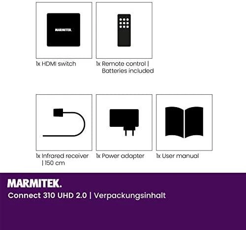 „Marmitek Connect 310 UHD 2.0“, HDMI, 2.0b, juodas, 18 Gbit/s, 600 MHz, 2560 x 2048 pikselių