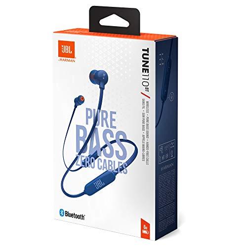 Ausinės JBL TUNE T110BT Pure Bass Sound bluetooth mėlynos | Varle.lt