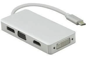 helos HUB, USB 3.1 Type-C St./DP/HDMI/DVI/VGA Bu, PREMIUM 4K, sidabrinis