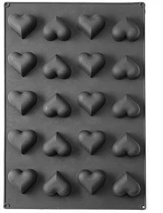 Hendi Silikoninė forma praline, putėsiams, kepiniams, 570 x 375 mm - širdelės