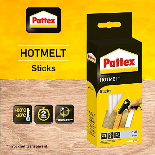 Pattex klijų lazdelės 11 mm x 200 mm, balta, 25 vnt.