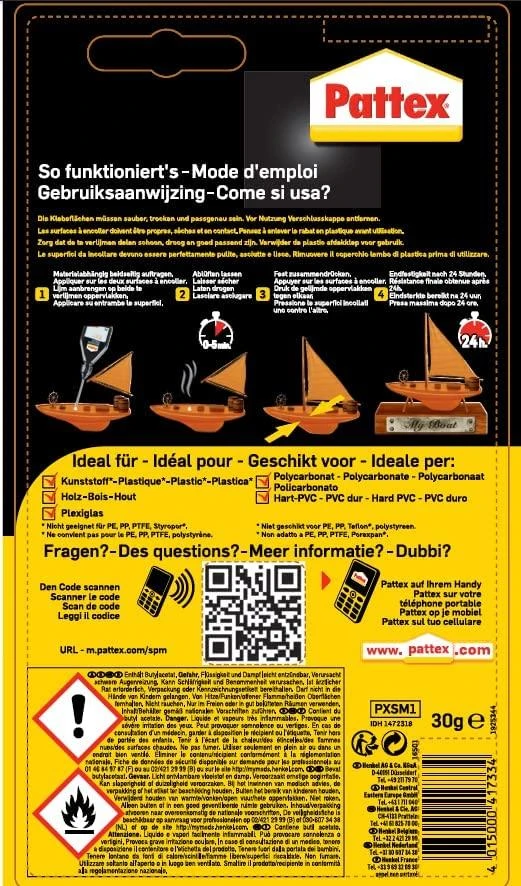 Pattex specialūs modeliavimo klijai, Buteliukas, 30g