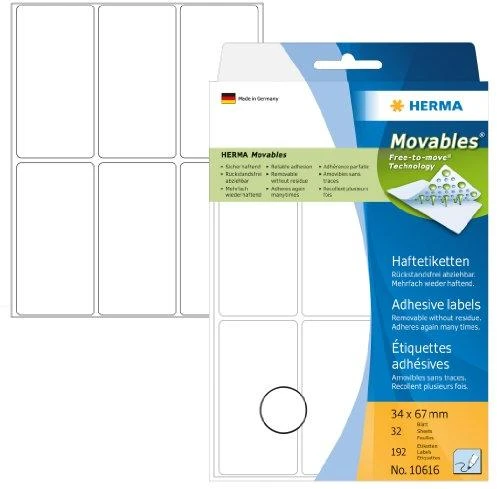 Herma Lipnios etiketės 34x67 mm (10616)