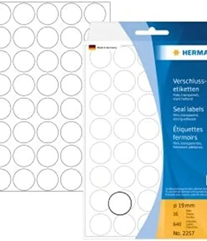 Herma sandarinimo etiketės 19 mm, 20 lapų (2257)
