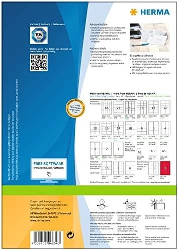 Herma Premium etiketės A4, 38,1x21,2 mm, balta 6500 vnt (4254)