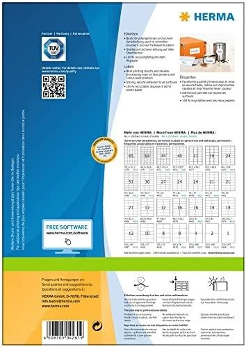Herma Etykiety Premium 4281, A4, balta, 105 x 50,8 mm, papier matinė, 1000 vnt. (4281)