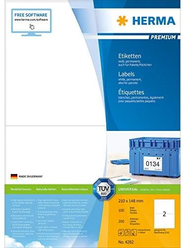 Herma Premium etiketė A4, balta, 100 puslapių (4282)