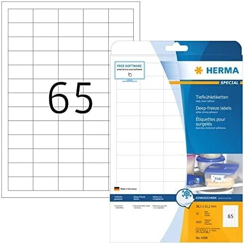 Herma šaldytos lipnios etiketės 38,1x21,2 mm (4388)