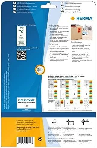 Herma Color etiketės, A4, 105 x 148 mm, raudona, nuimama - 4562