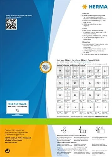 Herma Etykiety Premium A4, balta, papier matinė, 2400 vnt. (4623)