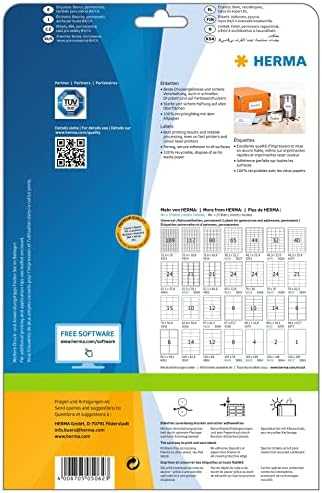 Herma Etykiety Premium 5062, A4, balta, 105 x 74 mm, papier matinė, 200 vnt. (5062)