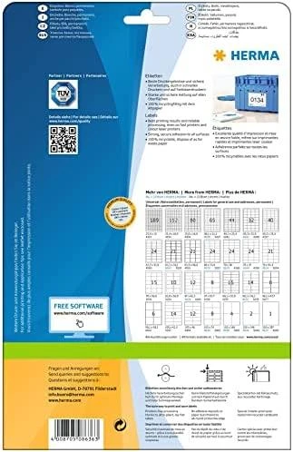 Herma Etykiety Premium 8636, A4, balta, 210 x 148 mm, papier matinė, 20 vnt. (8636)