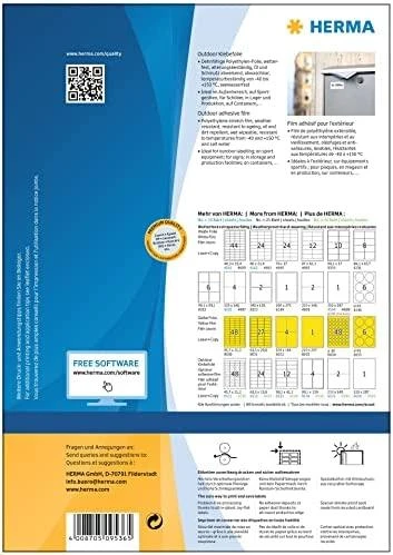 „Herma A4“ oro sąlygoms atsparios plėvelės etiketės, 45,7 x 21,2 mm Balta itin stiprus sukibimo tempimas – 9536