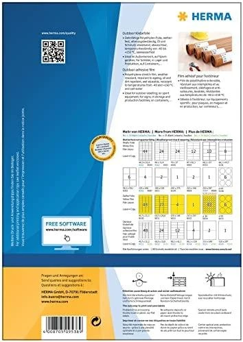 Carruzzo HERMA 9538 lipni etiketė Stačiakampis Balta 480 vnt