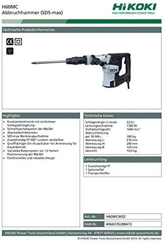 Atskėlimo plaktukas HiKOKI H60MC