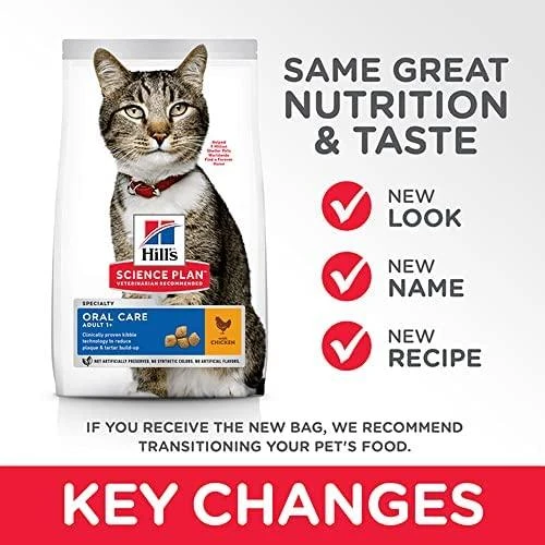 Hill's Cat Science Plan Feline Adult Oral Care vištiena sausas maistas katėms 1,5kg