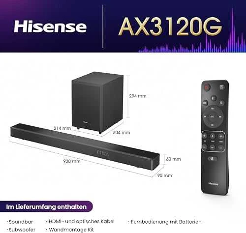 Namų kino sistema 3Lou Hisense SOUNDBAR HISENSE AX3120G