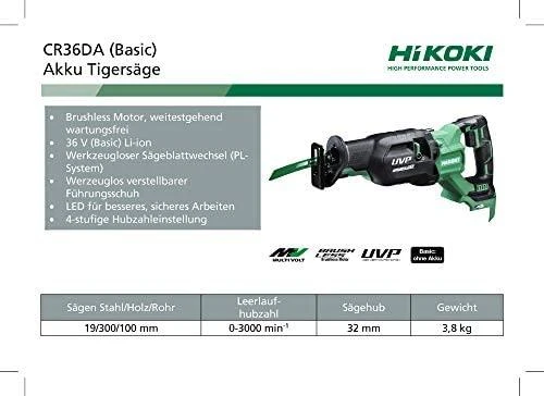 HiKOKI CR36DA techninių duomenų specifikacija