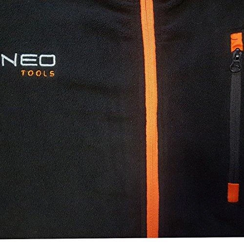 Juodas flisinis džemperis su oranžinėmis detalėmis