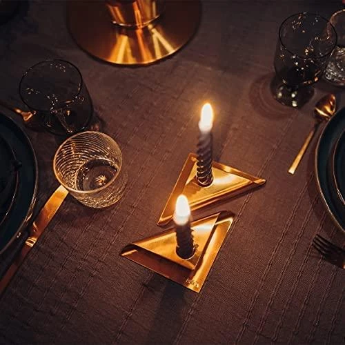 HOFATS SQUARE CANDLE žvakių laikiklių rinkinys, aukso, 4 vnt.