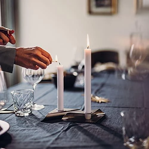 HOFATS SQUARE CANDLE žvakių laikiklių rinkinys sidabrinis, 4 vnt.