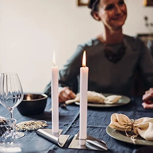 HOFATS SQUARE CANDLE žvakių laikiklių rinkinys sidabrinis, 4 vnt.