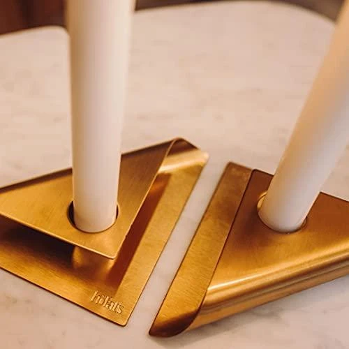 HOFATS SQUARE CANDLE žvakių laikiklių rinkinys, aukso, 4 vnt.