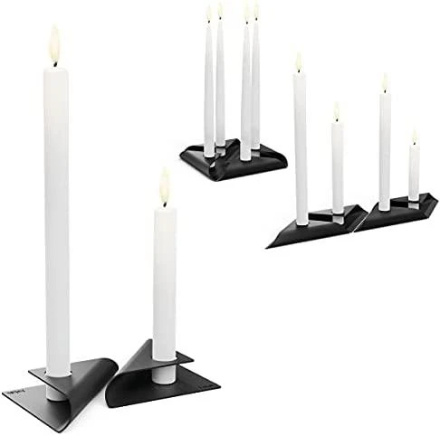 HOFATS SQUARE CANDLE žvakių laikiklių rinkinys, juoda, 4 vnt.