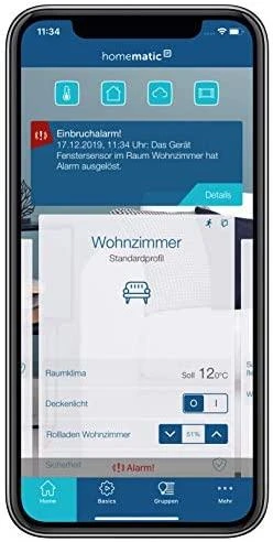 HomeMatic IP Homematic IP langų ir durų kontaktas – paslėptas montavimas, atidarymo detektorius