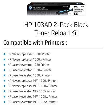 Hewlett Packard (HP) HP 103AD „Neverstop“ tonerio papildymo rinkinys, 2 vnt.