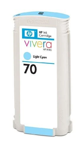 Hewlett Packard (HP) HP nr.70 Rašalo krepšelis. Šviesiai žalsvai mėlyna su Vivera rašalu (130 ml)