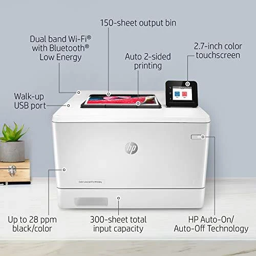 Hewlett Packard (HP) HP Color LaserJet Pro M454dw Spausdintuvas - A4 Color lazerinis, Spausdinimas, Automatinis dokumentų tiektuvas, Auto-Duplex, LAN, WiFi, 27 psl., 750-4000 puslapių per mėn.