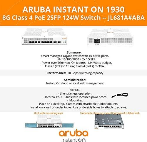 Šakotuvas Hewlett Packard (HP) HPE Aruba Instant On 1930 Switch 8G 2SFP 124W Europe – lokalizacija anglų kalba