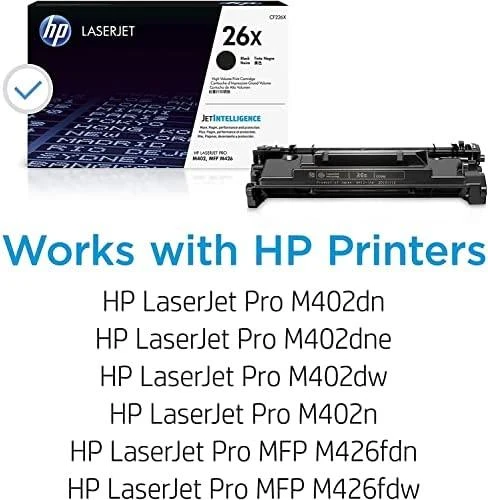 Hewlett Packard (HP) HP 26X High Capacity Juodas lazerinis Toneris Cartridge, 9000 pages, for HP LaserJet Pro M402, Pro M426