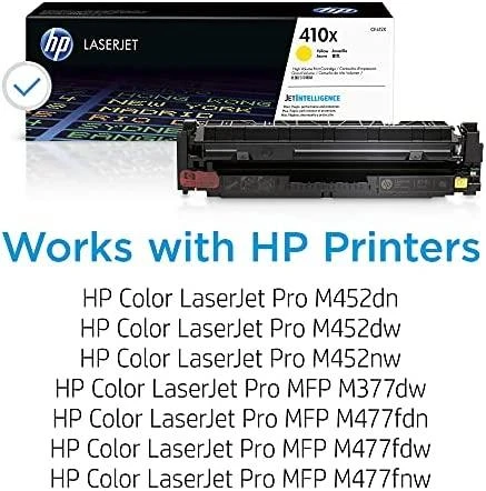 „Hewlett Packard“ (HP) HP 410X didelio našumo „Geltona“ originali „LaserJet“ dažų kasetė (5 000 puslapių)
