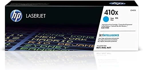 Hewlett Packard (HP) HP 410X didelio našumo žalsvai mėlyna originali LaserJet dažų kasetė (5 000 puslapių)