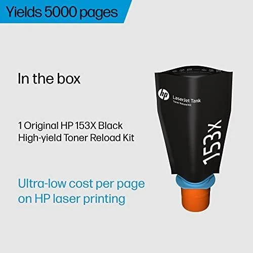 Hewlett Packard (HP) „HP 153X High Yield Juodas Toneris Reload Kit“, 5000 puslapių, skirtas HP LaserJet bakui