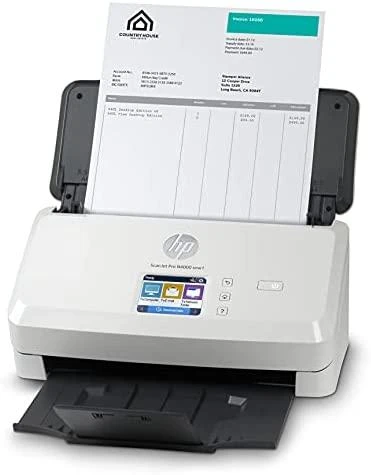 Skeneris Hewlett Packard (HP) HP ScanJet Pro N4000 snw1 skaitytuvas – A4 spalvotas 600 dpi, lapų tiekimo nuskaitymas, automatinis dokumentų tiektuvas, automatinis dvipusis, OCR / nuskaitymas į tekstą, 40 ppm, 4000 puslapių per dieną