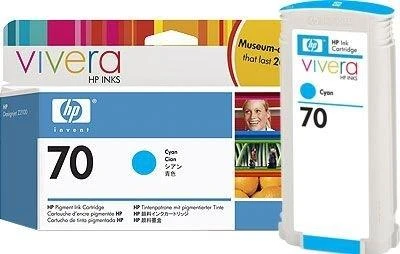 Hewlett Packard (HP) HP Nr.70 Rašalo krepšelis. Žydra spalva su Vivera rašalu (130 ml)