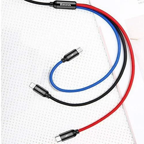 Baseus 3in1 kabelis USB-C / Lightning / Micro 3.5A 0.3m - Juodas