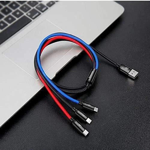 Baseus 3in1 kabelis USB-C / Lightning / Micro 3.5A 0.3m - Juodas