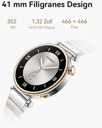HUAWEI WATCH GT4 41mm Gold White Leather Armband