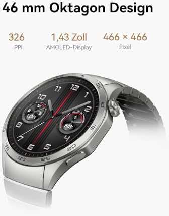 Išmanusis laikrodis Huawei Watch GT 4 Active (46 mm), Nerūdijančio plieno korpusas su austu žalios spalvos kompoziciniu dirželiu
