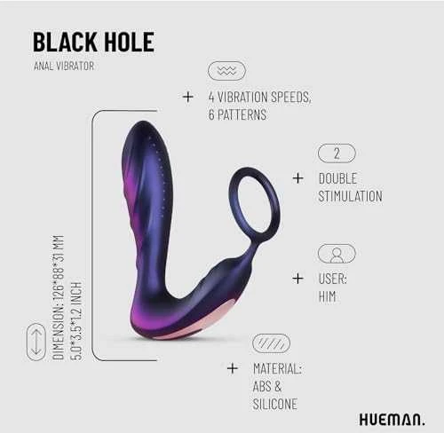 Easytoys Hueman – juodosios skylės analinis vibratorius